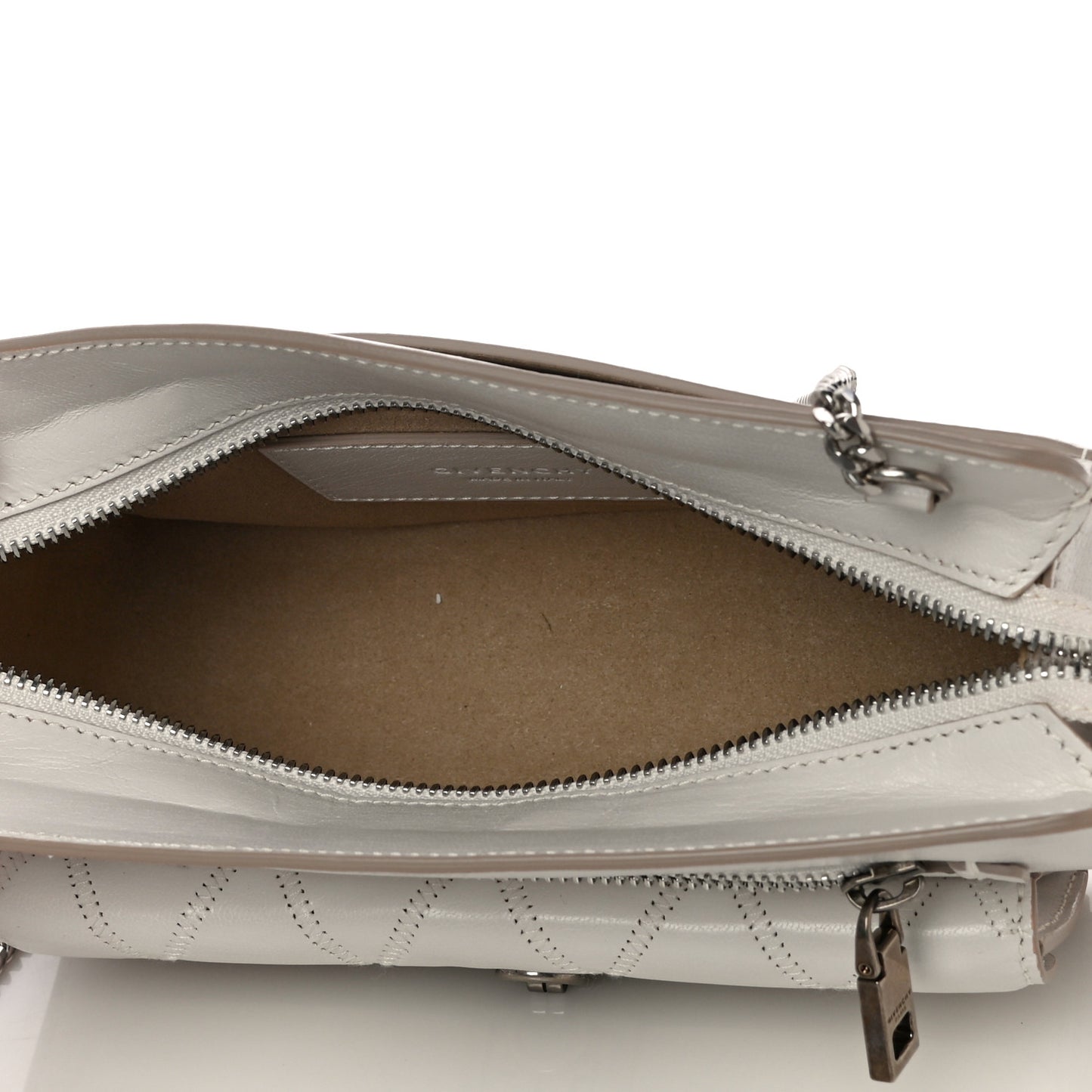 Goatskin Diamond Quilted Pocket Crossbody White