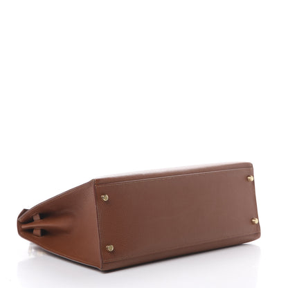 Hermes Vache Liegee Kelly Sellier 35 Noisette 3 of 17