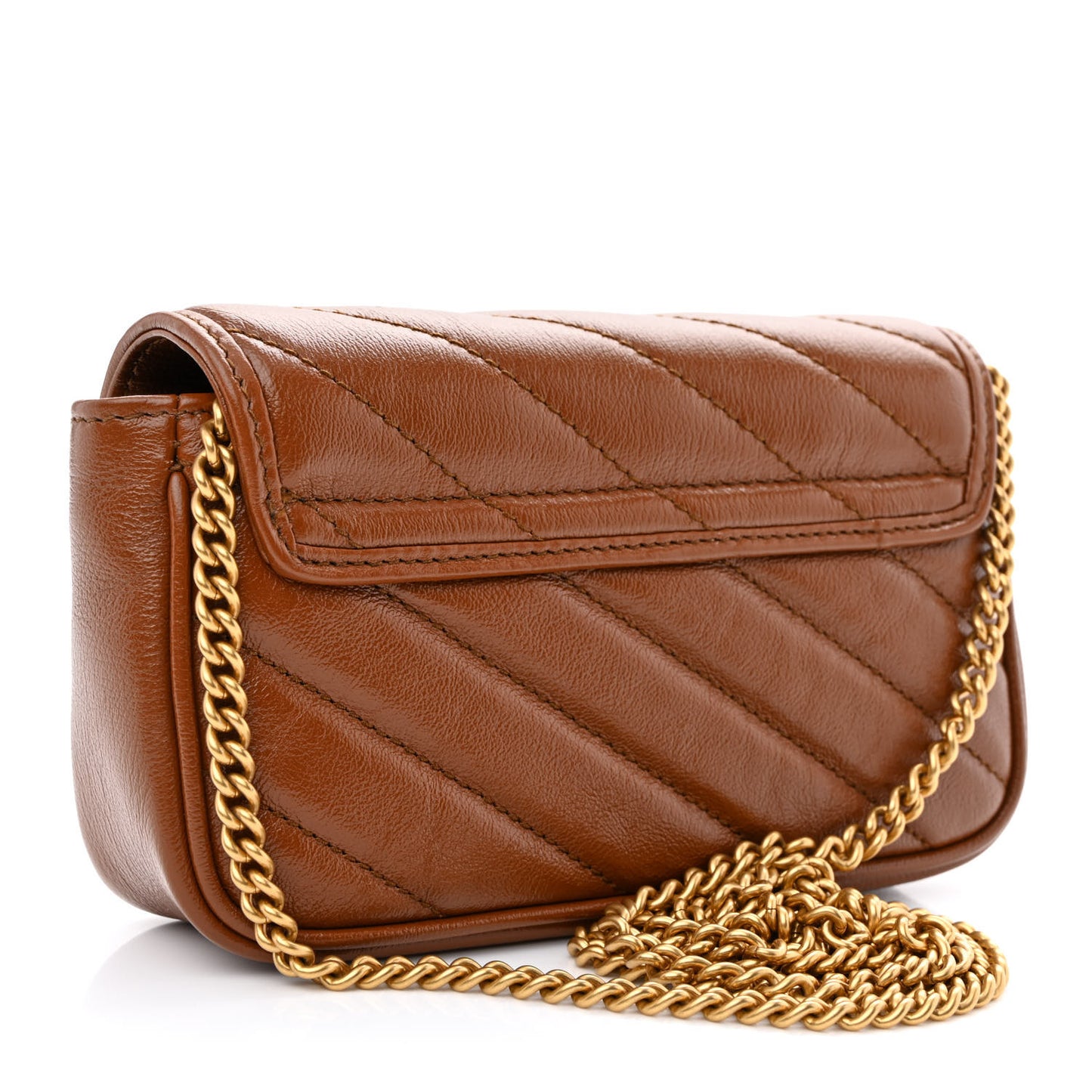 Azalea Calfskin Matelasse Diagonal Super Mini GG Marmont Shoulder Bag Cuir