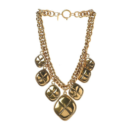 Chanel Quilted Medallion Short Necklace Gold 3 of 6