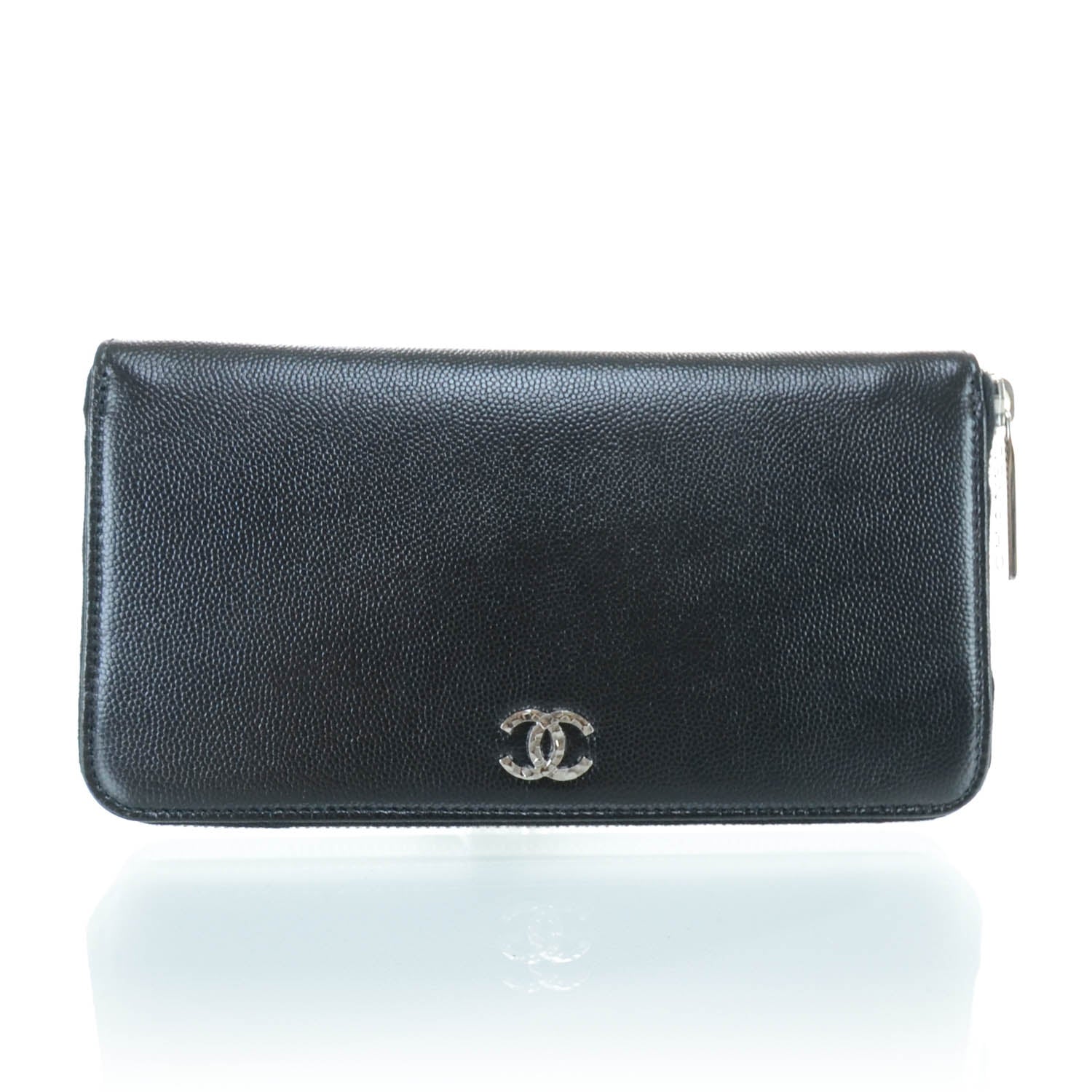 Chanel Caviar Zip Around Wallet Black 1 of 8