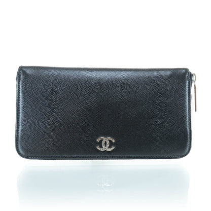 Chanel Caviar Zip Around Wallet Black 1 of 8