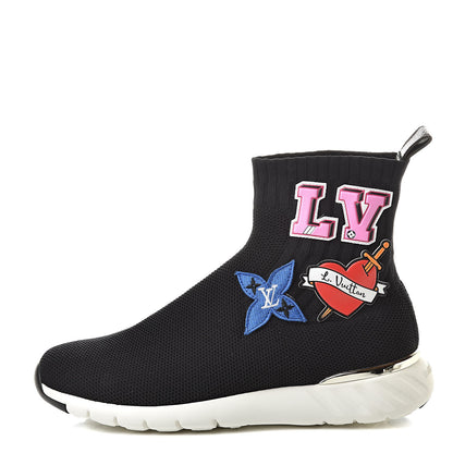 Louis Vuitton Stretch Fabric LV Black Heart Sock Sneaker 36.5 Black 1 of 9