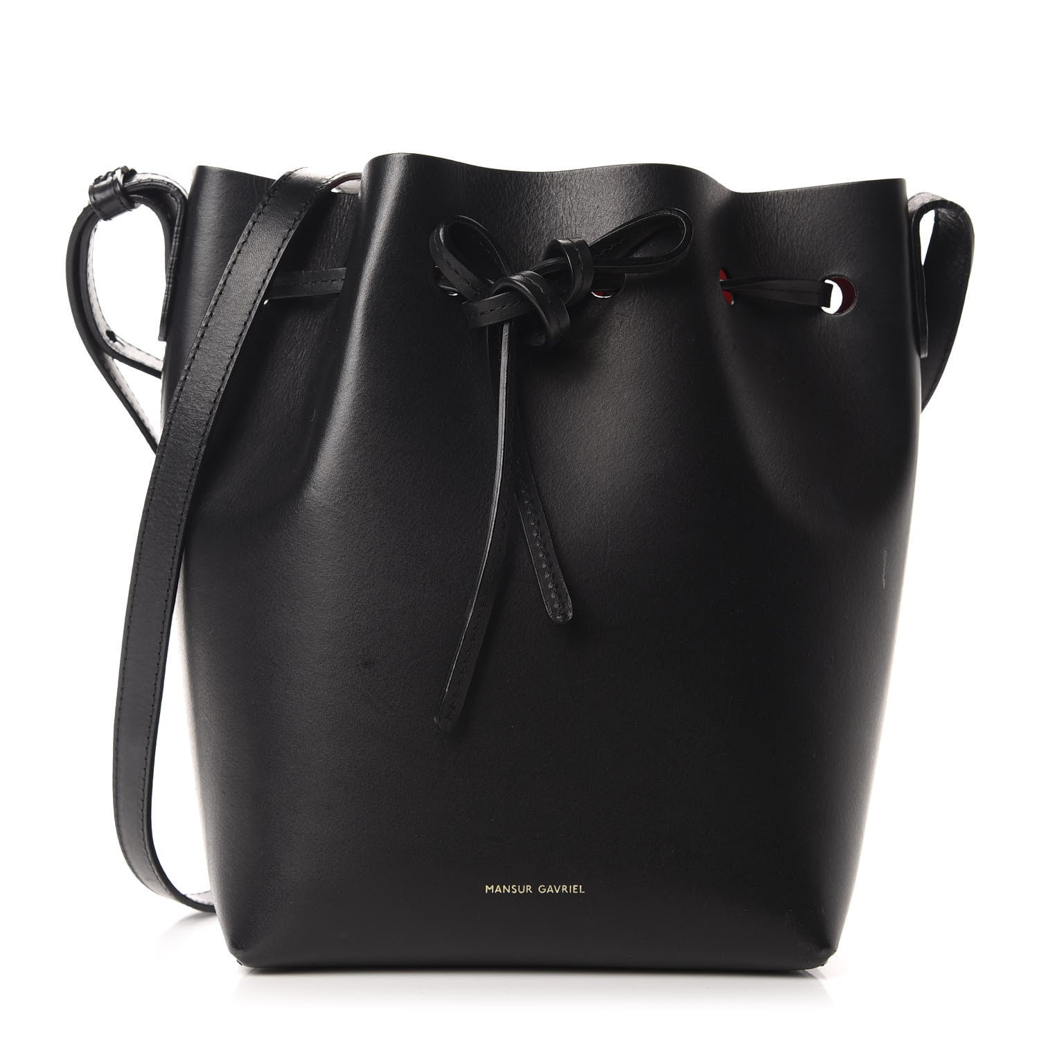 Mansur Gavriel Vegetable Tanned Calfskin Mini Bucket Bag Black Flamma 1 of 12