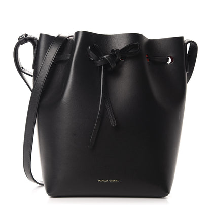 Mansur Gavriel Vegetable Tanned Calfskin Mini Bucket Bag Black Flamma 1 of 12