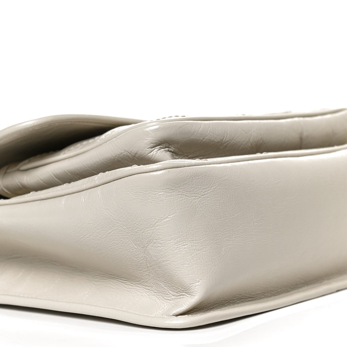 Crinkled Calfskin Matelasse Monogram Medium Niki Chain Satchel Crema Soft