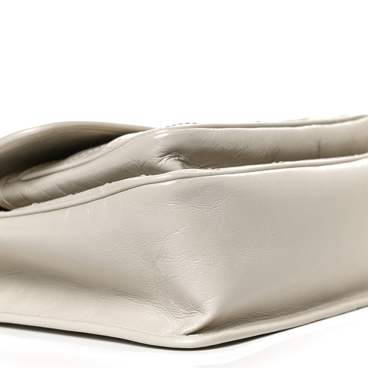 Saint Laurent Crinkled Calfskin Matelasse Monogram Medium Niki Chain Satchel Crema Soft 10 of 12