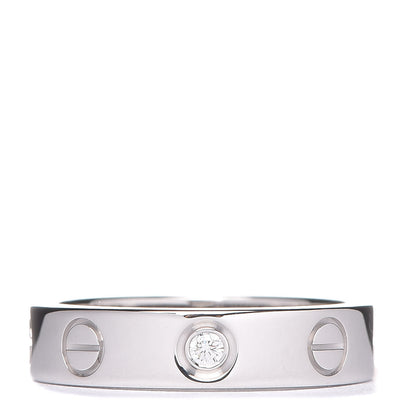 Cartier 18K White Gold Diamond 3.5mm LOVE Wedding Band Ring 46 3.75 1 of 5