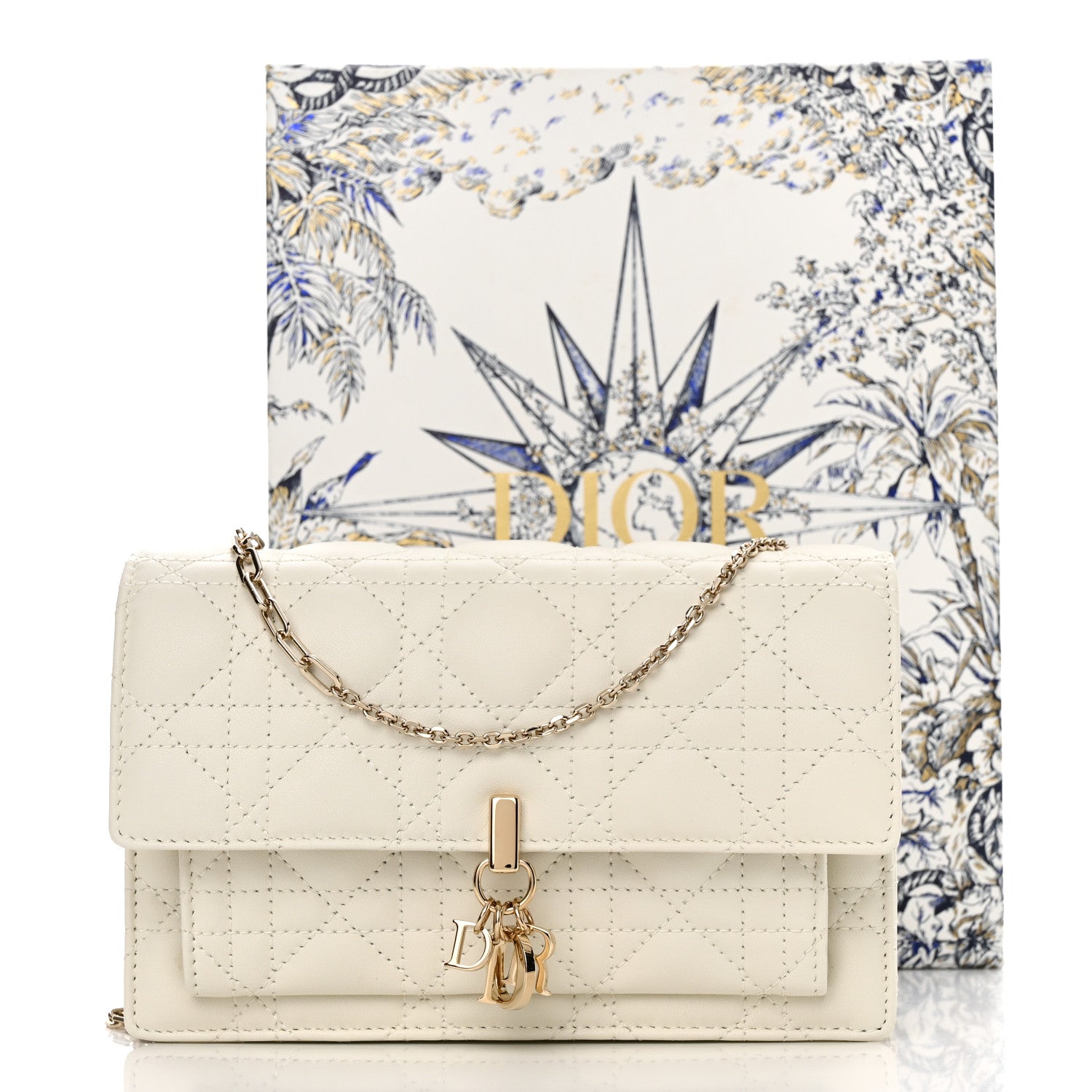 Christian Dior Lambskin Cannage Lady Dior Chain Pouch Latte 12 of 12