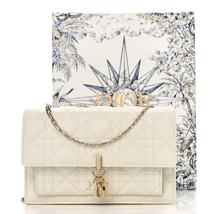 Christian Dior Lambskin Cannage Lady Dior Chain Pouch Latte 12 of 12