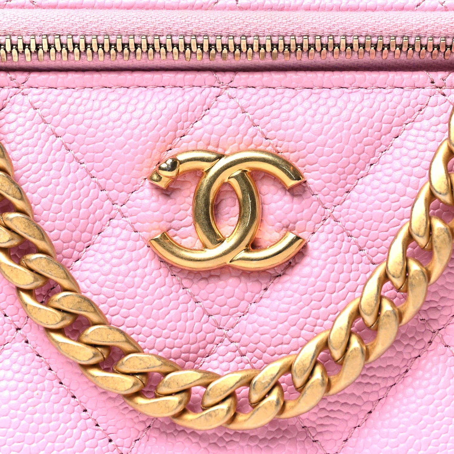 Chanel Caviar Quilted Sweetheart Vanity Case Pink 8 of 11