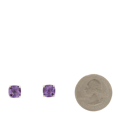 Tiffany Sterling Silver Amethyst Sparklers Stud Earrings 2 of 4
