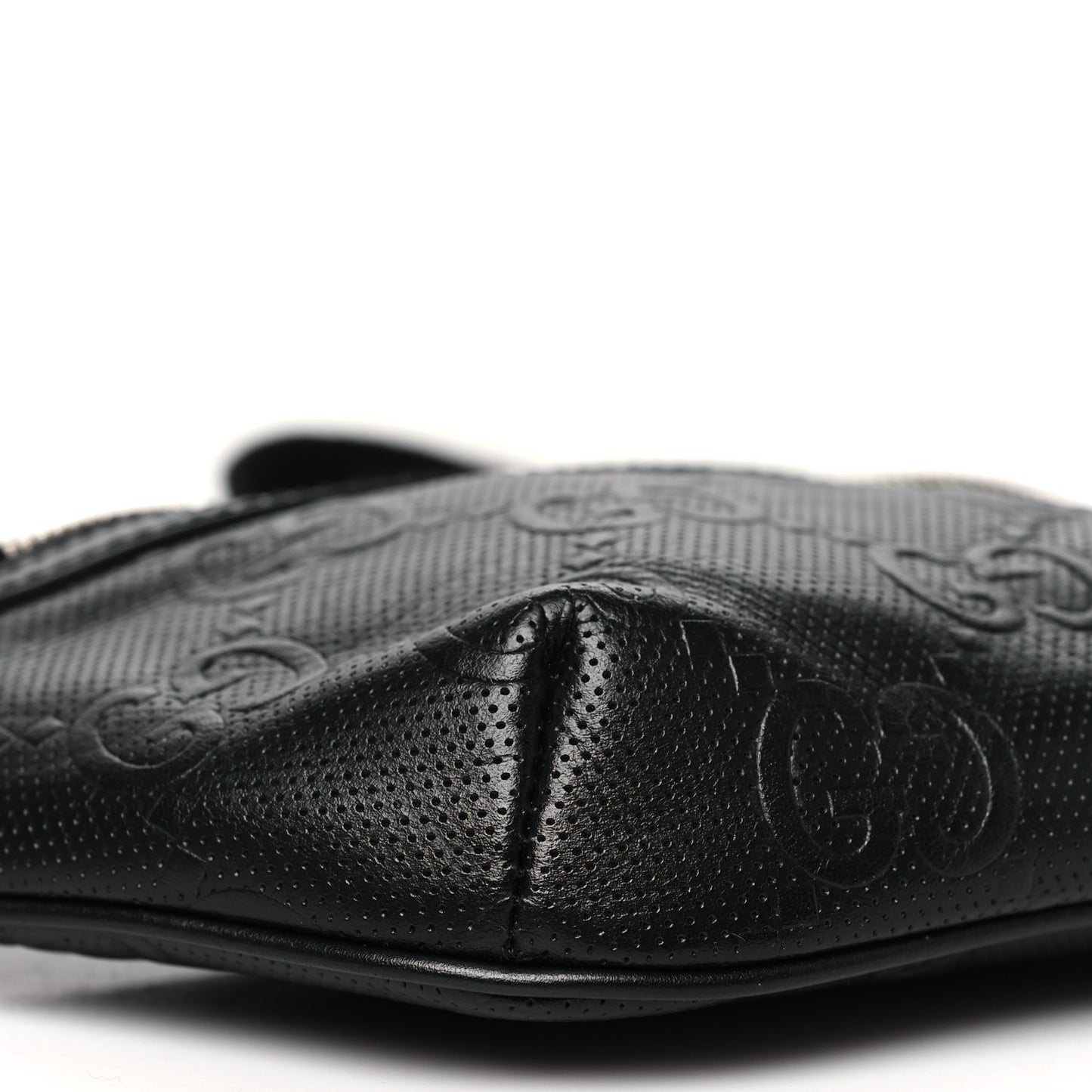 Calfskin GG Tennis Embossed Belt Bag Black