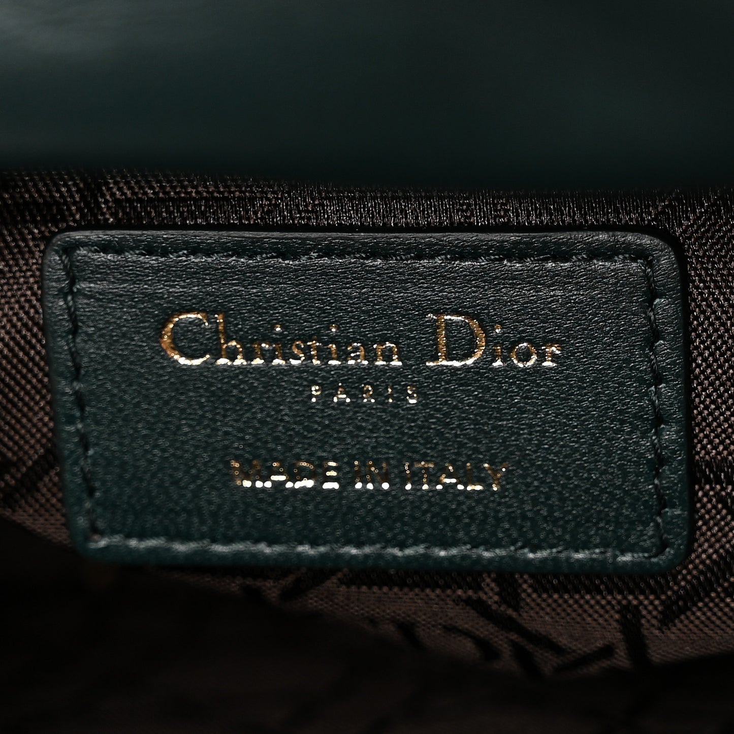 Lambskin Cannage Mini Lady Dior Dark Green