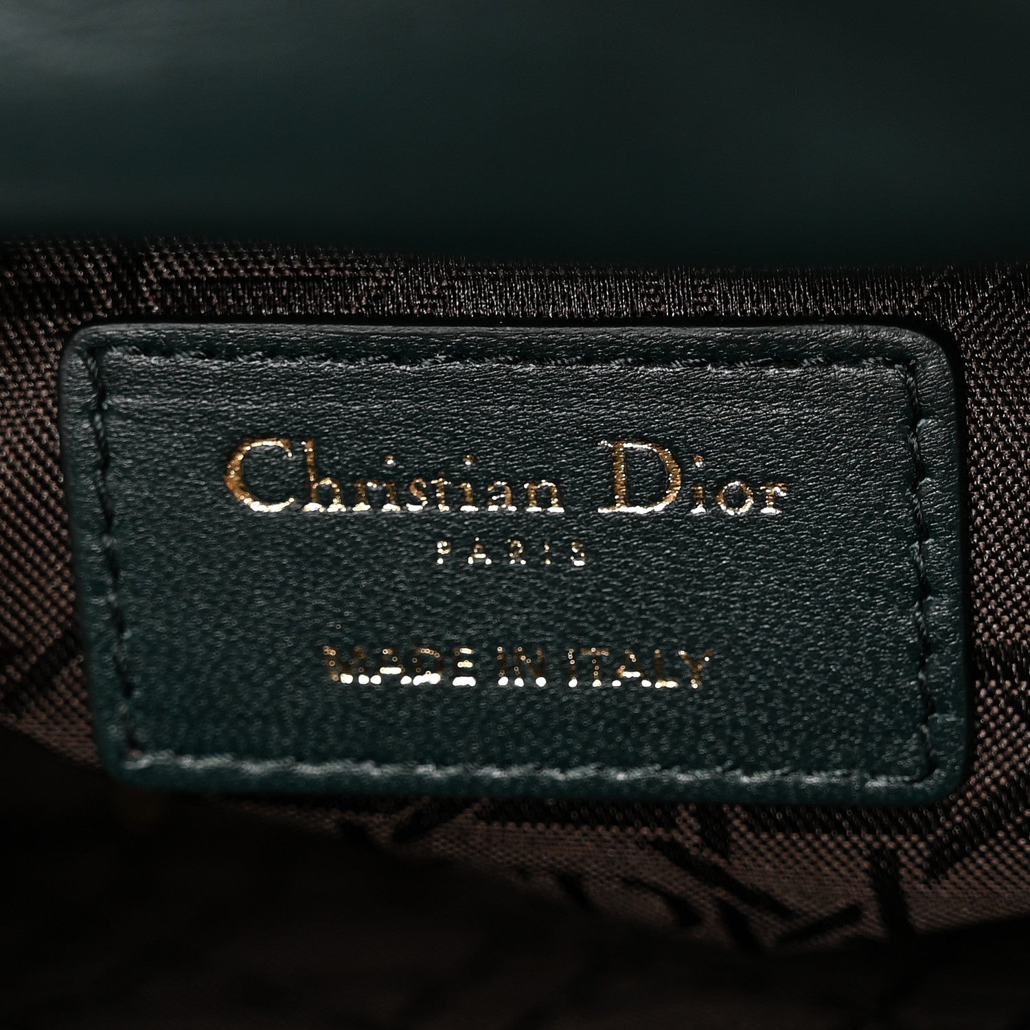 Christian Dior Lambskin Cannage Mini Lady Dior Dark Green 6 of 11