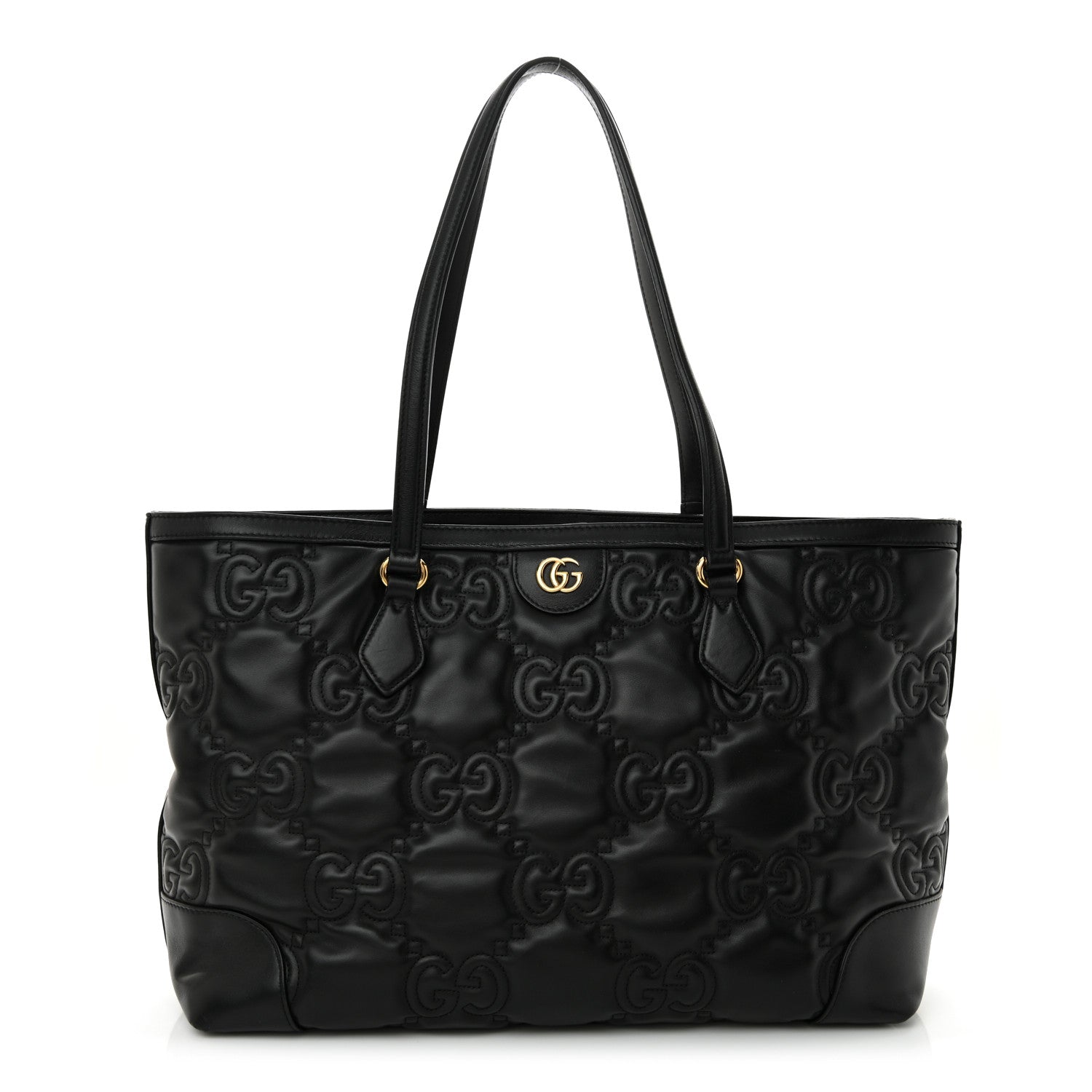 Gucci Calfskin GG Matelasse Medium Ophidia Shopping Tote Black 1 of 14