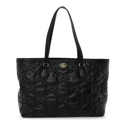 Gucci Calfskin GG Matelasse Medium Ophidia Shopping Tote Black 1 of 14