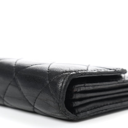Chanel Lambskin Quilted Large Gusset Flap Wallet Black 12 of 24