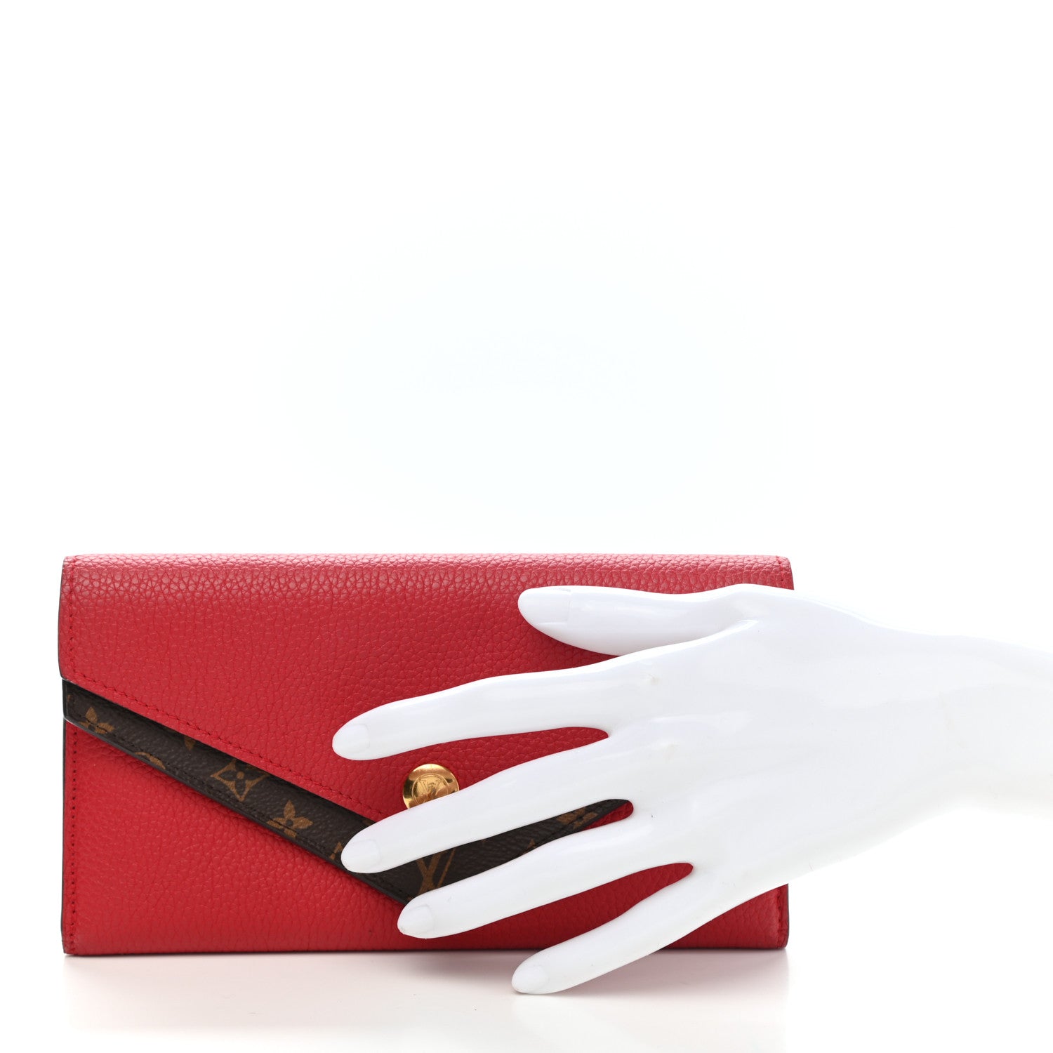 Louis Vuitton Calfskin Double V Wallet Rubis 2 of 10