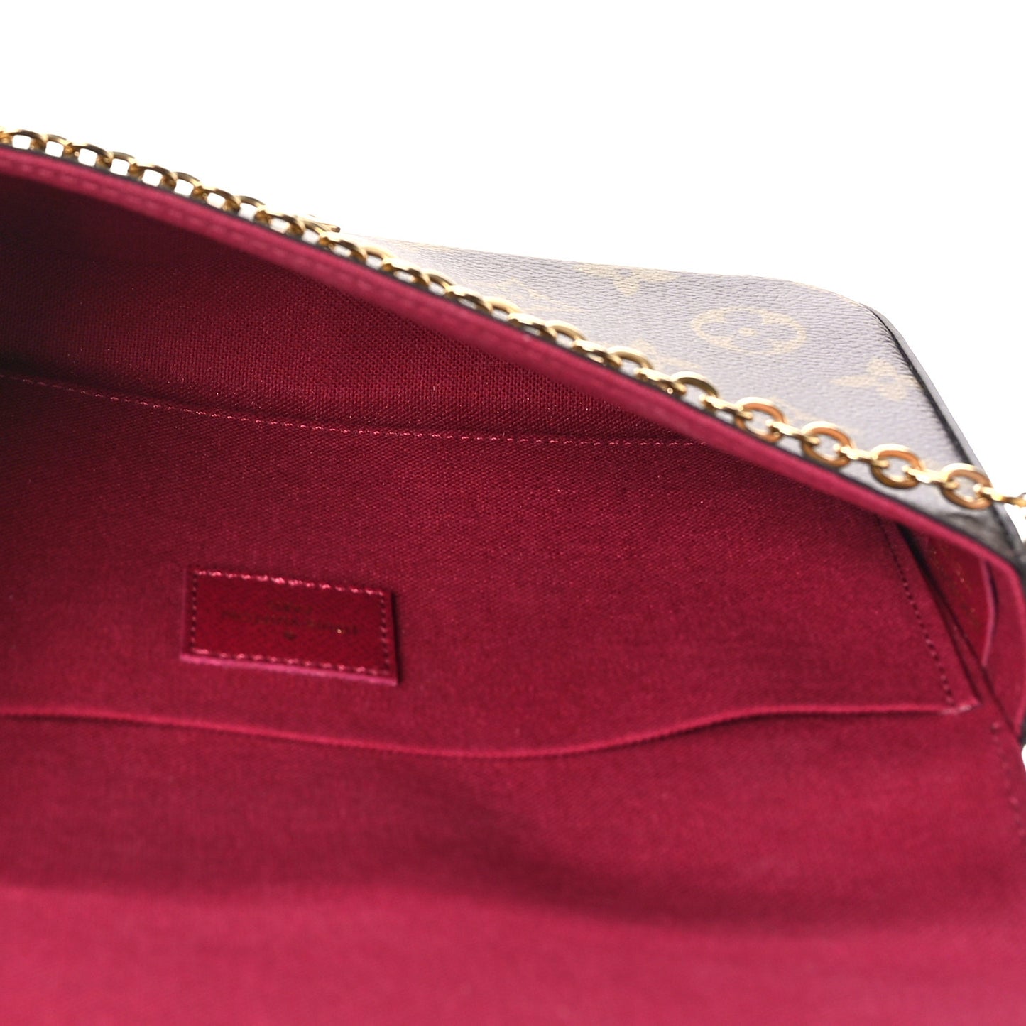 Monogram Pochette Felicie Chain Wallet Fuchsia