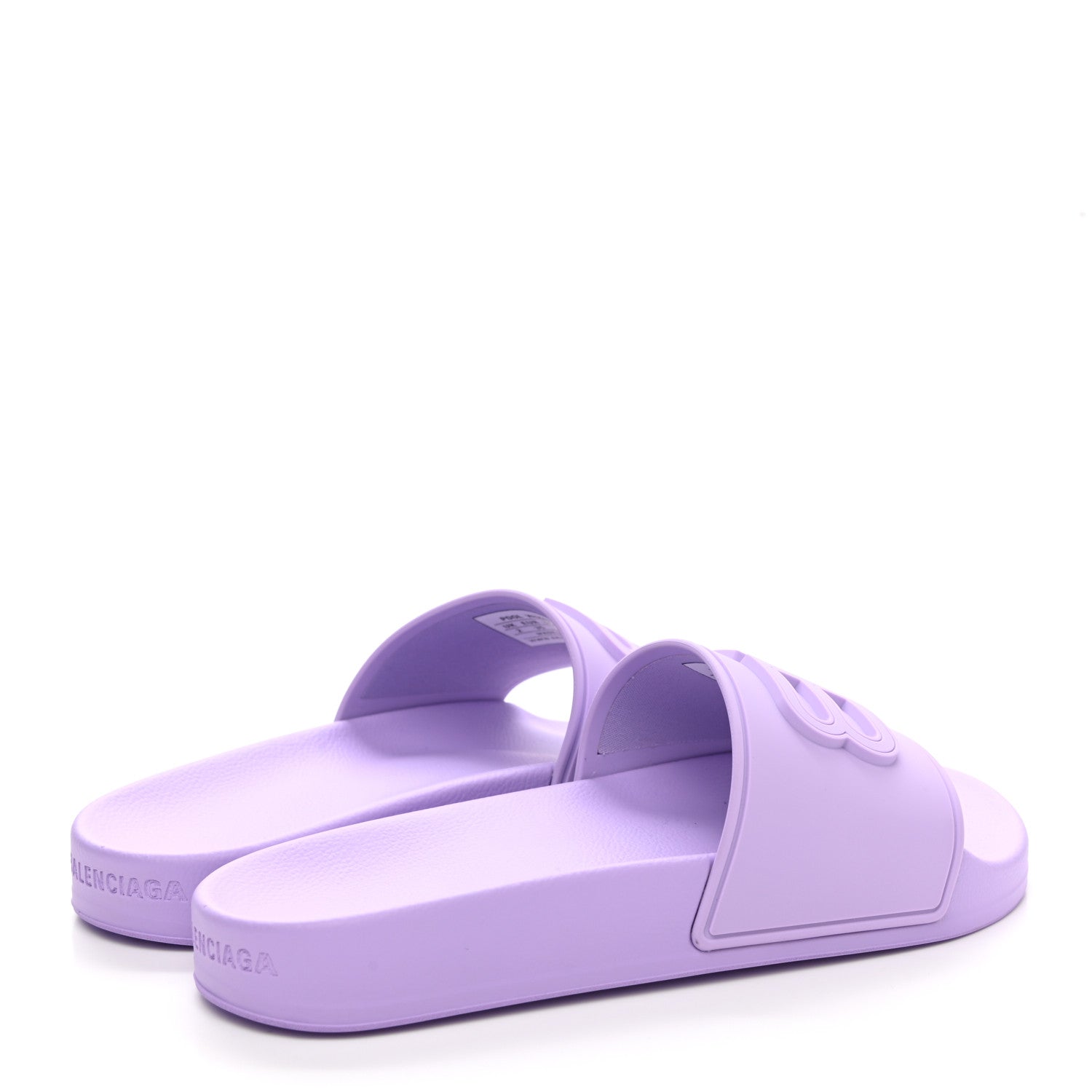 Balenciaga Rubber Womens BB Pool Slide Sandals 35 Lilac 4 of 9
