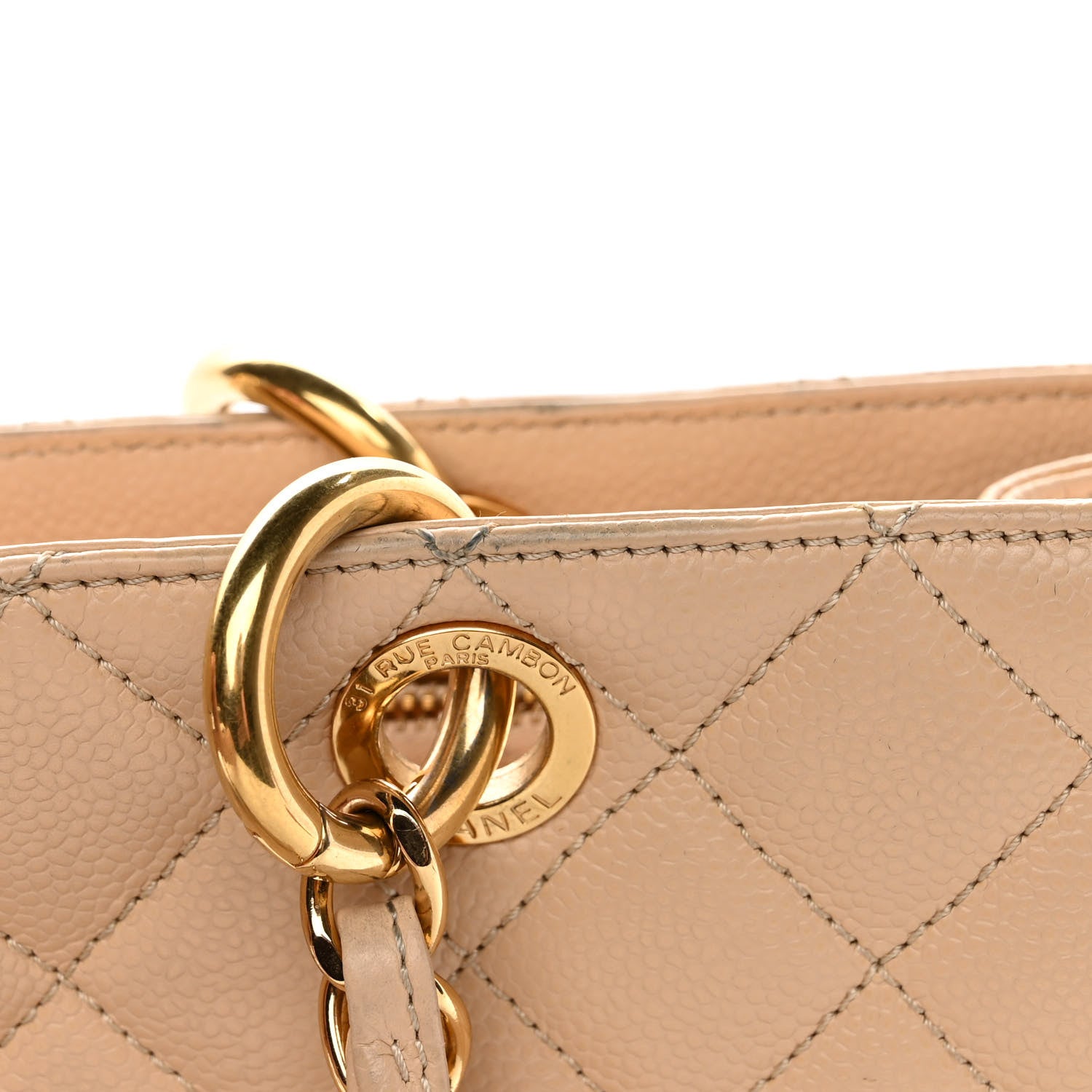 Chanel Caviar Quilted Grand Shopping Tote GST Beige Clair 13 of 14