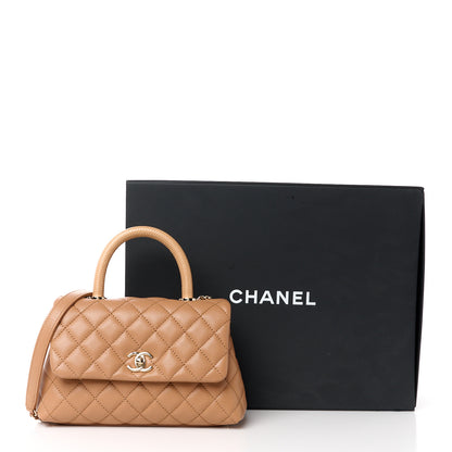 Chanel Caviar Quilted Lizard Embossed Mini Coco Handle Flap Brown 12 of 12