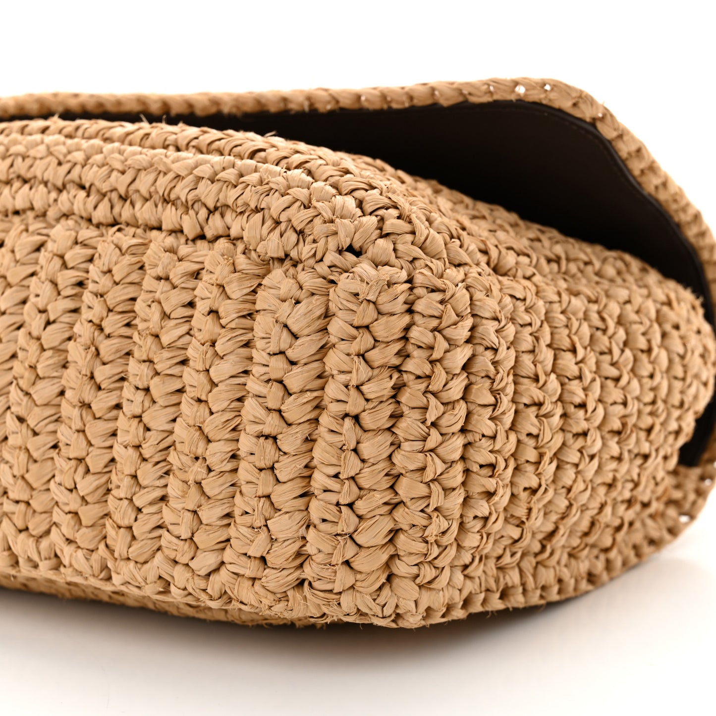 Raffia Calfskin Monogram Medium Niki Chain Satchel Natural