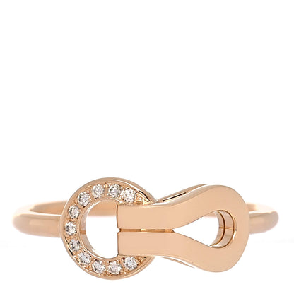 Cartier 18K Pink Gold Diamond Agrafe Ring 49 4.75 1 of 4