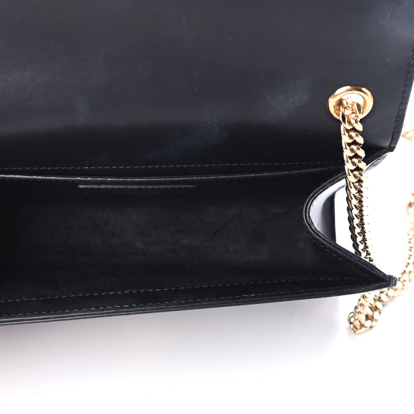 Smooth Calfskin Small Deconstructed Monogram Kate Satchel Black