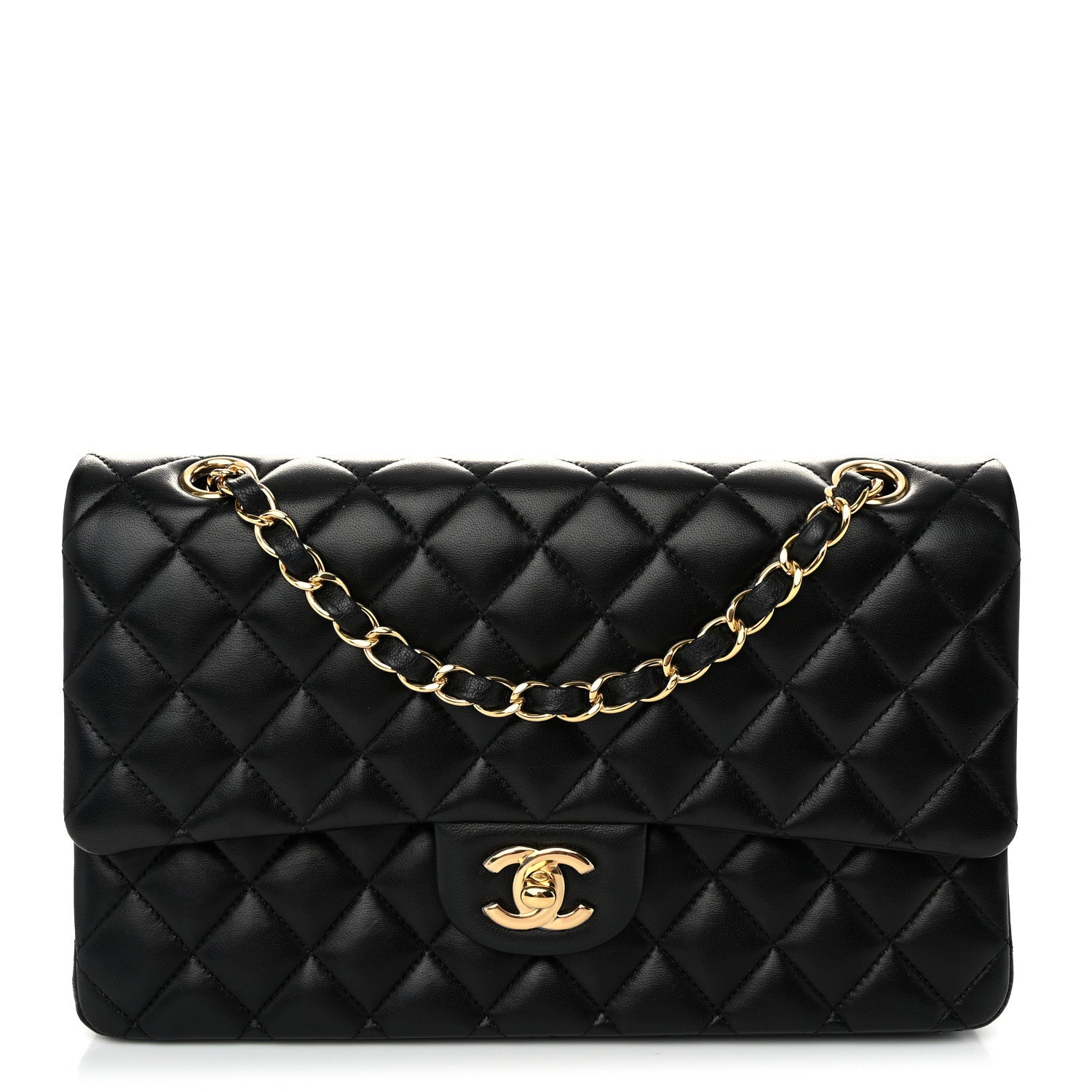 Chanel Lambskin Quilted Medium Double Flap Black 1 of 10