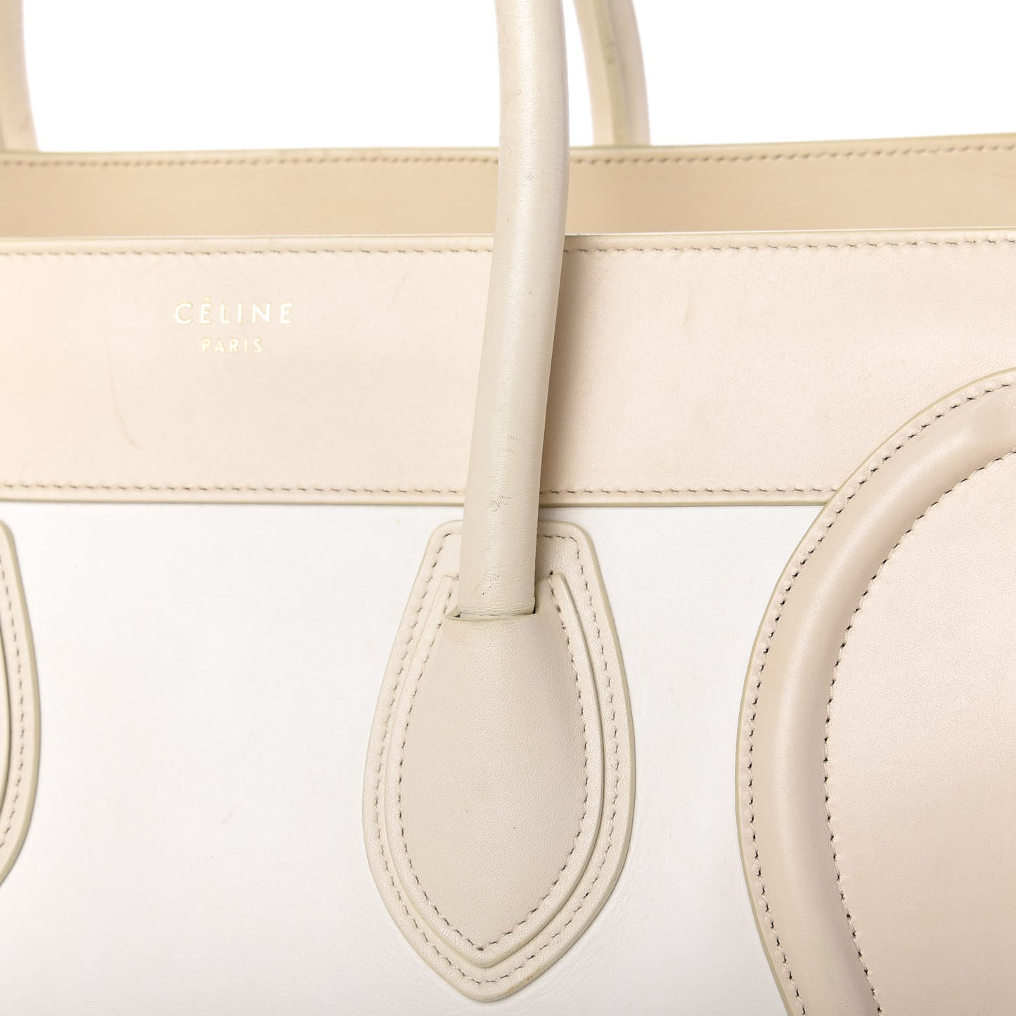 Smooth Calfskin Mini Tri-Color Luggage White