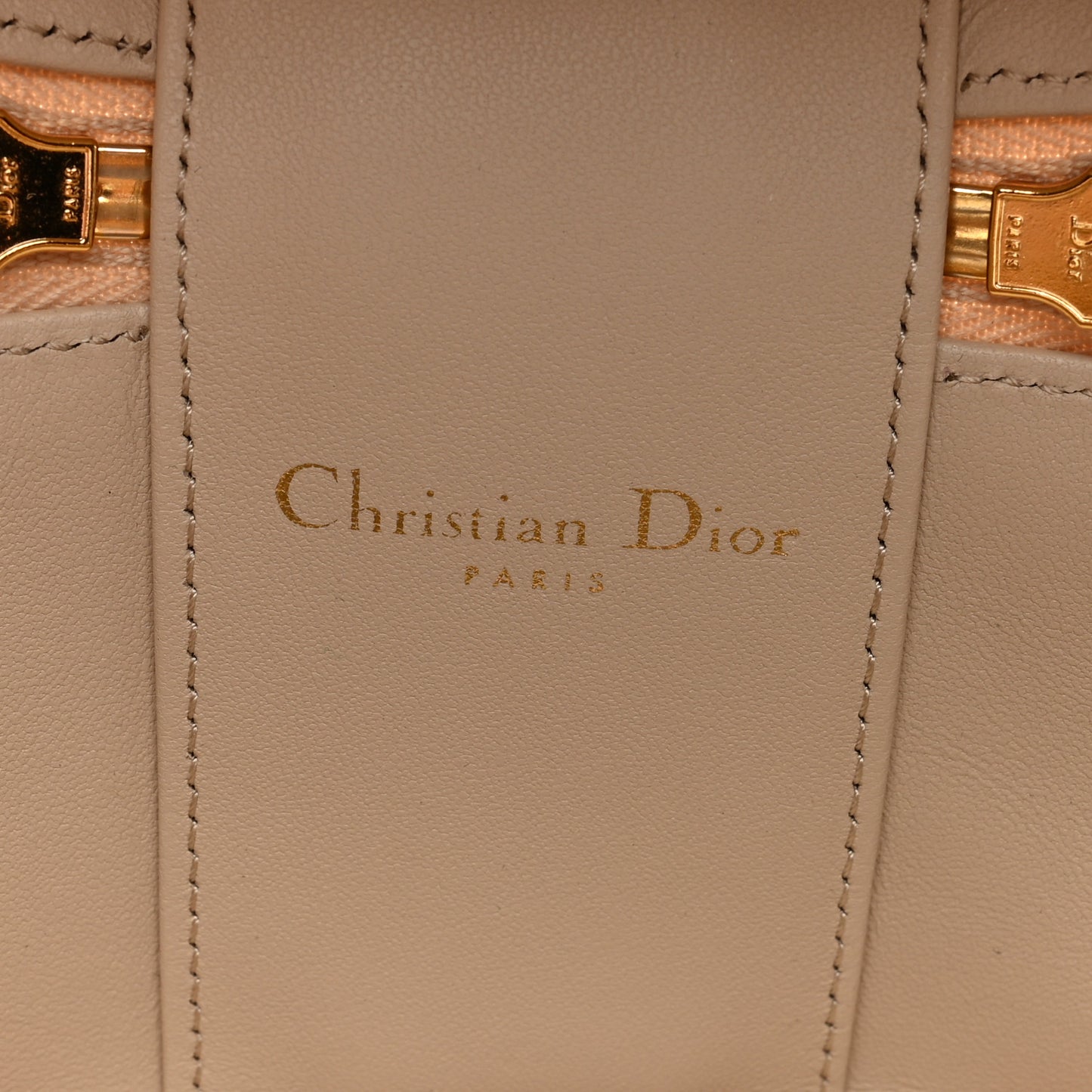 Calfskin CD Signature Vanity Caramel Beige