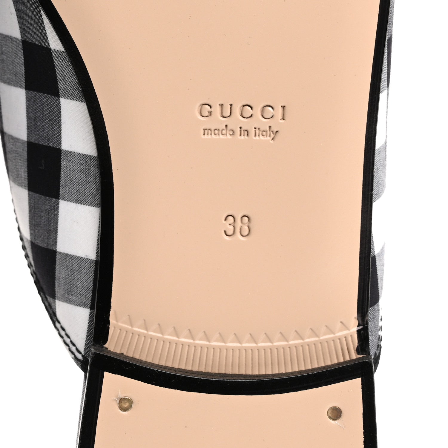 Gucci Cotton Gingham Womens Princetown Slippers 38 White Black 8 of 11