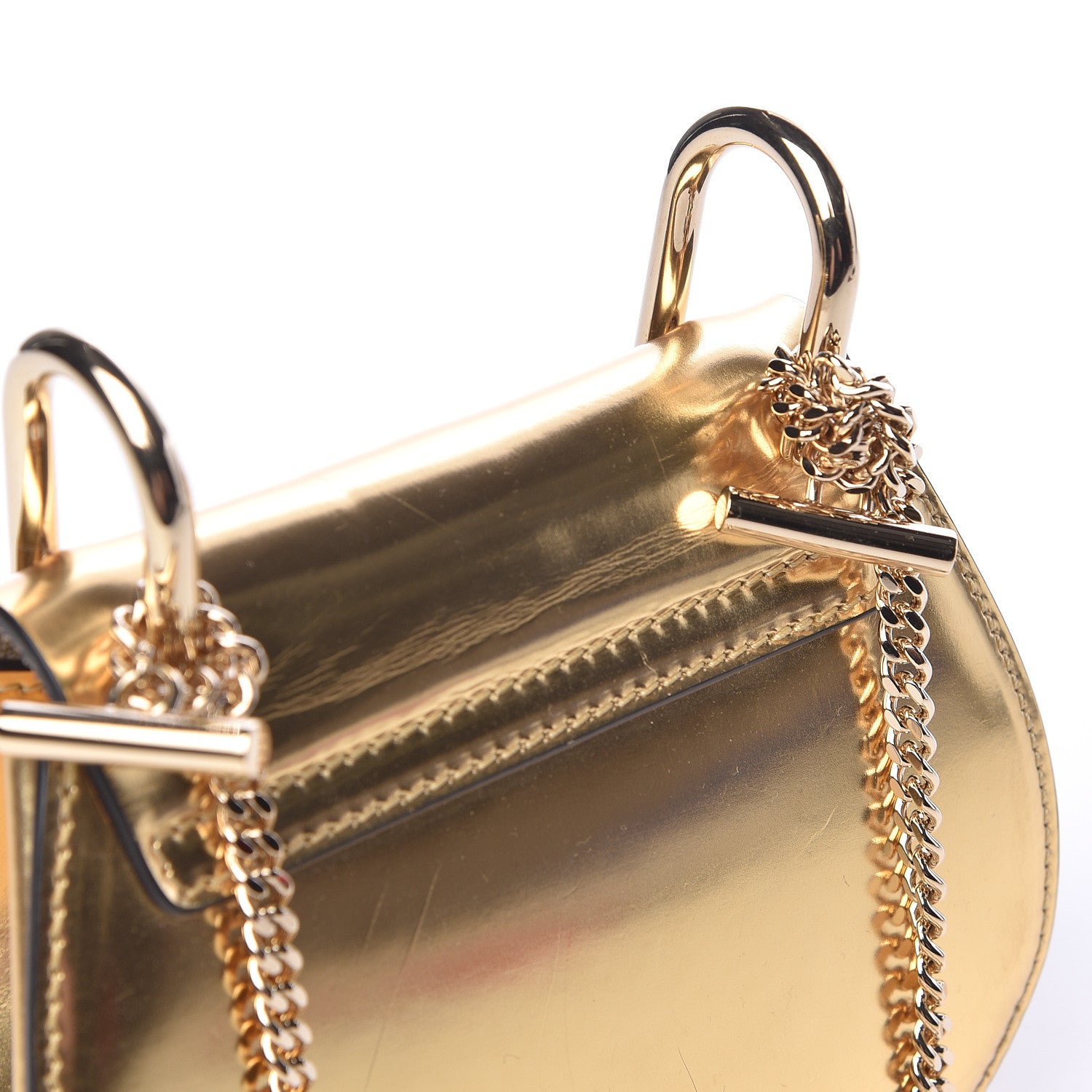 Chloe Metallic Nano Drew Shoulder Bag Abstract Gold 10 of 13