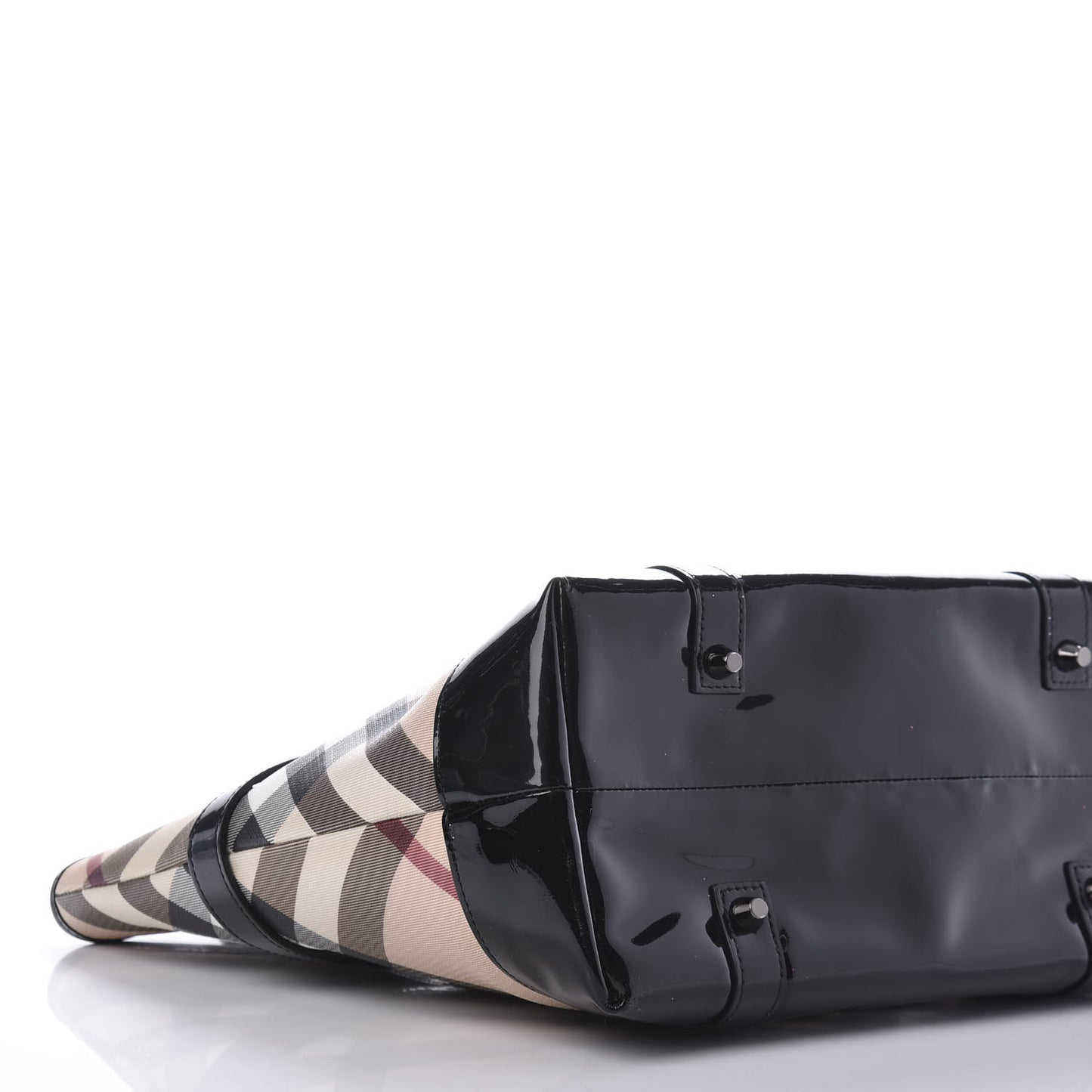 Patent Supernova Check Medium Denham Tote Black