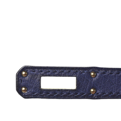 Hermes Ostrich Kelly Pochette Clutch Bleu Iris 27 of 30
