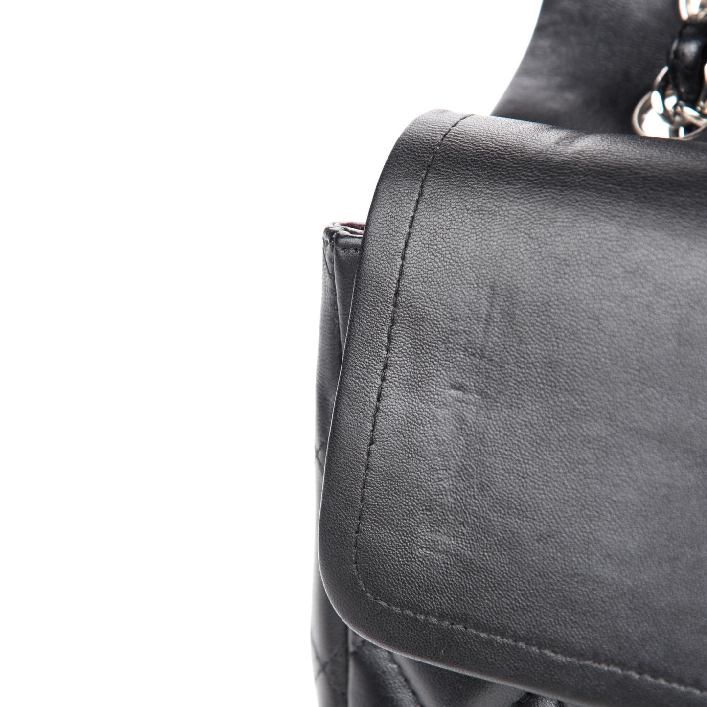 Lambskin Quilted Maxi Double Flap Black