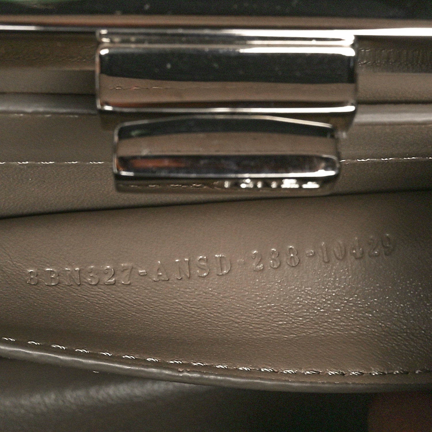 Fendi Vitello Seta Shiny Nappa Logo Embossed Laces Small Peekaboo I SEE U Satchel Tortora 7 of 10
