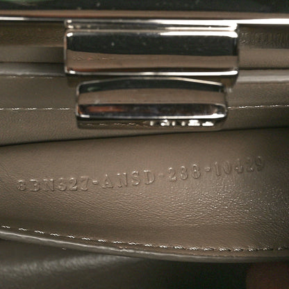 Fendi Vitello Seta Shiny Nappa Logo Embossed Laces Small Peekaboo I SEE U Satchel Tortora 7 of 10