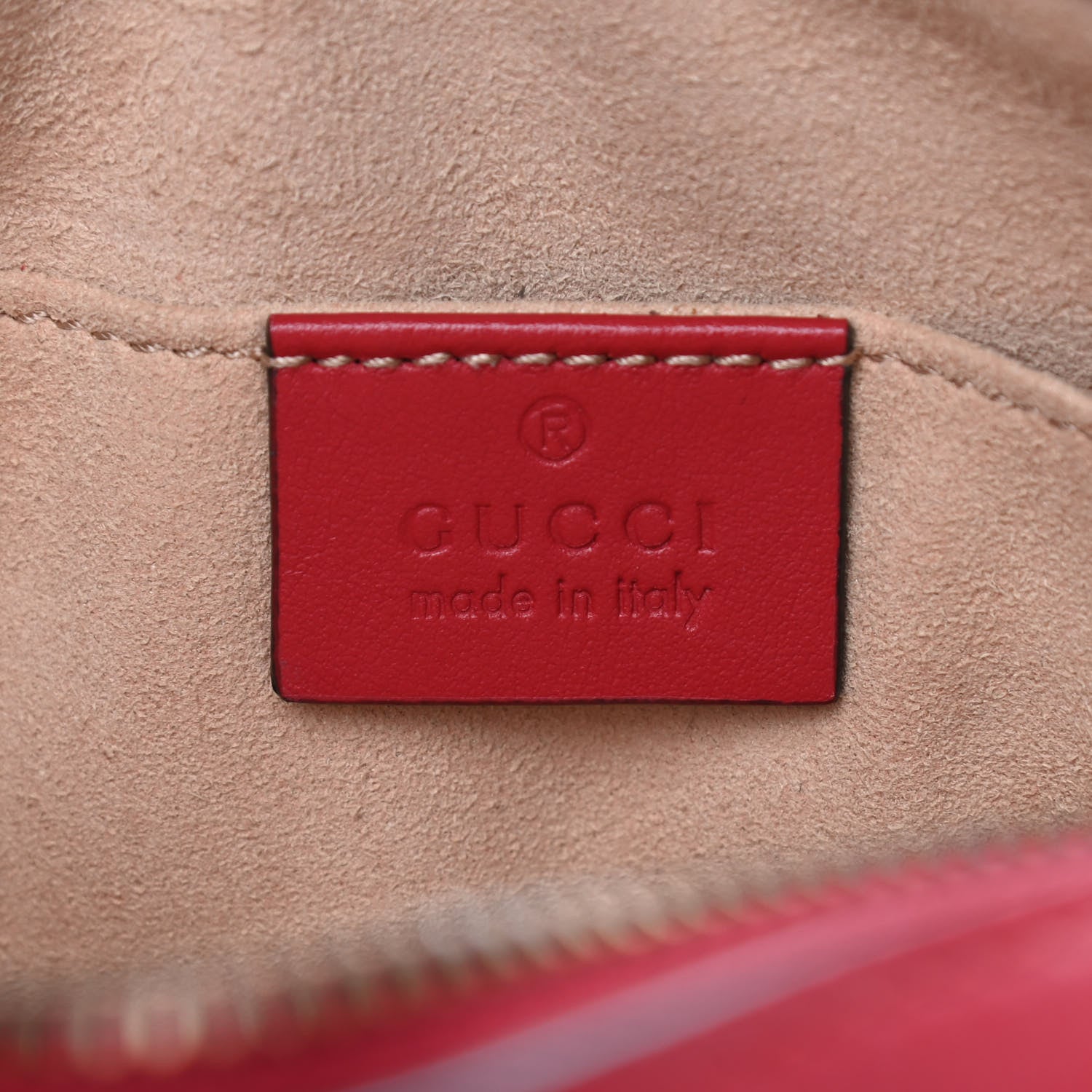 Gucci Calfskin Matelasse Mini GG Marmont Chain Shoulder Bag Hibiscus Red 6 of 10