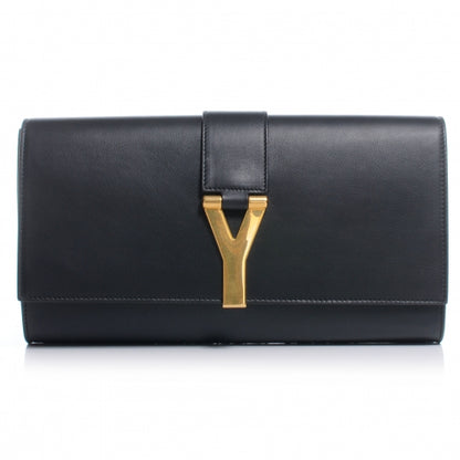 Saint Laurent Leather ChYc Clutch Black 1 of 8