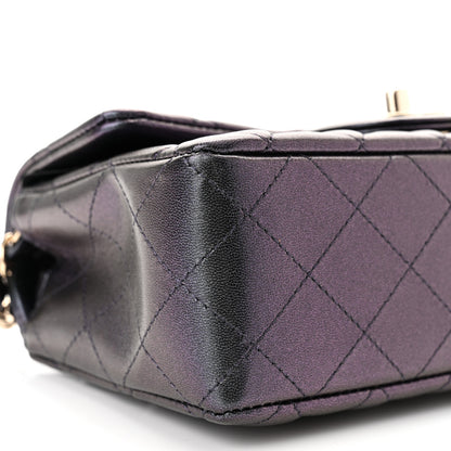 Chanel Iridescent Lambskin Quilted Mini Rectangular Flap Black 9 of 10