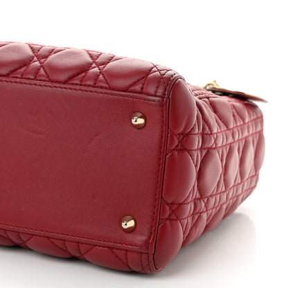 Christian Dior Lambskin Cannage Medium Lady Dior Red 8 of 10
