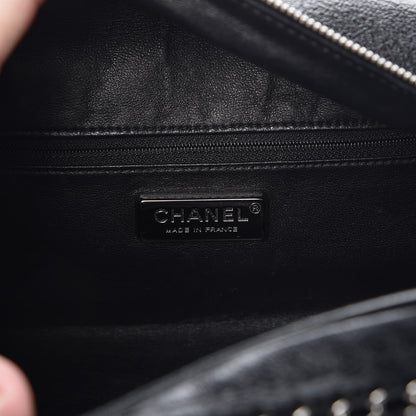 Chanel Metallic Goatskin Medium Luxe Ligne Bowler Black 7 of 12