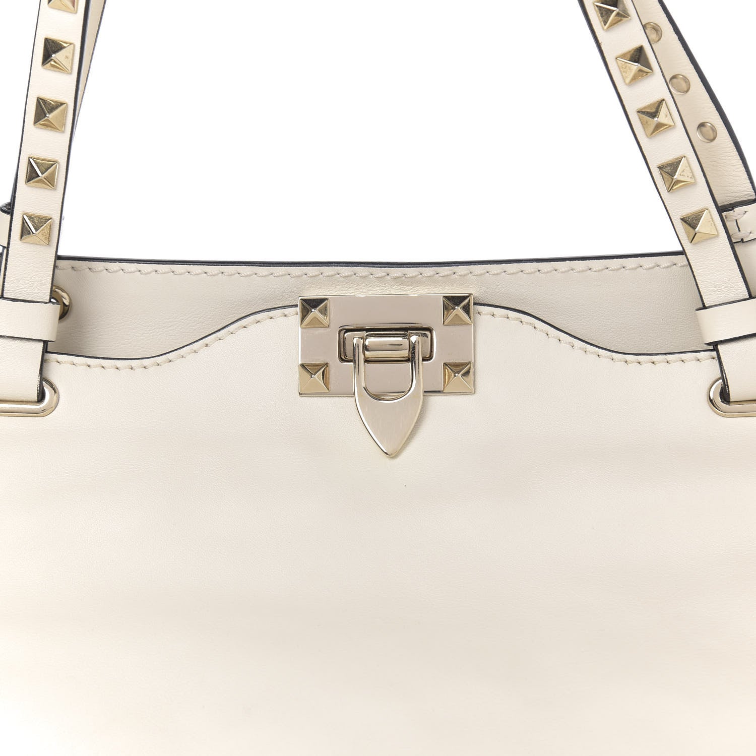 Valentino Garavani Vitello Medium Rockstud Tote Ivory 11 of 11