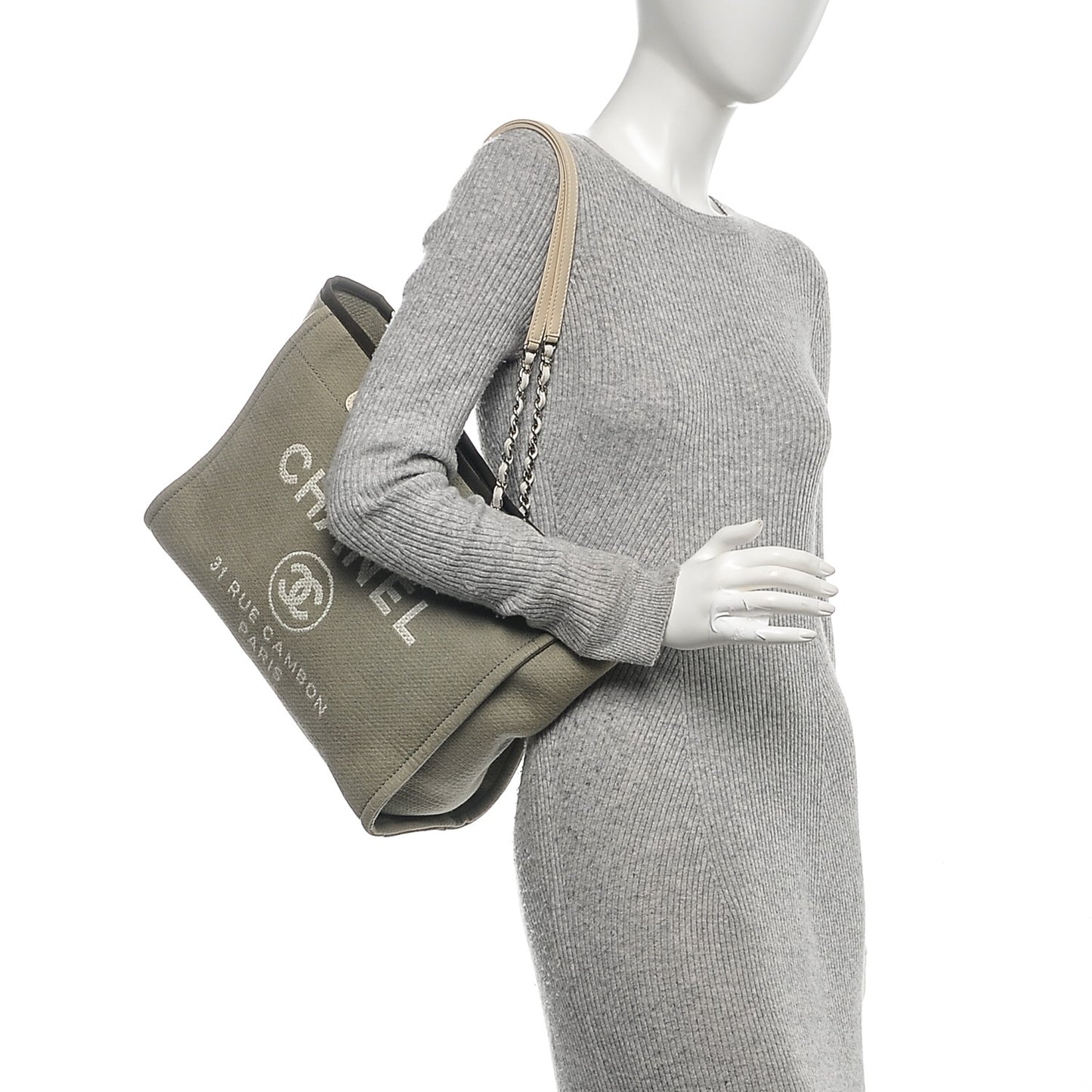 Canvas Small Deauville Tote Khaki