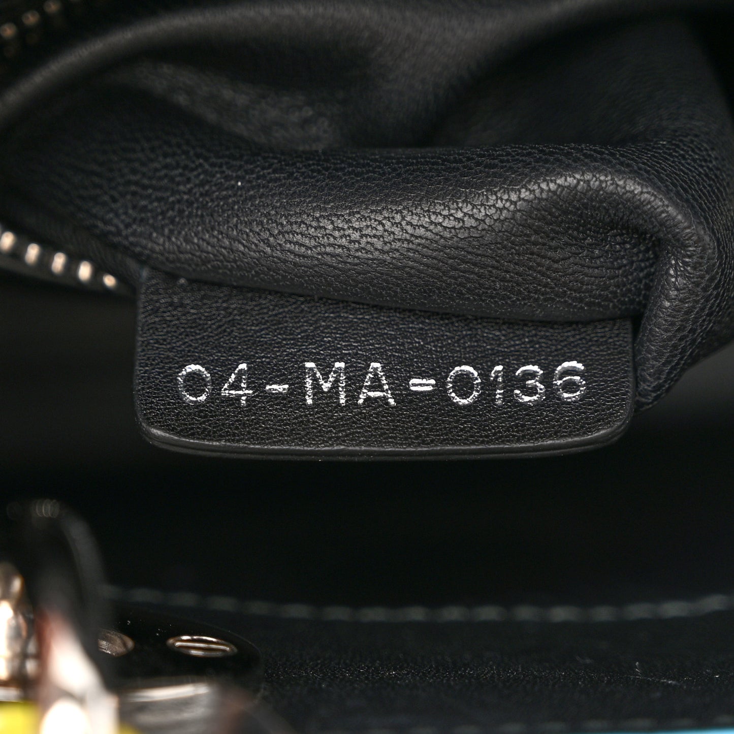 Lambskin Satin Sequin Floral Mini Lady Dior Black