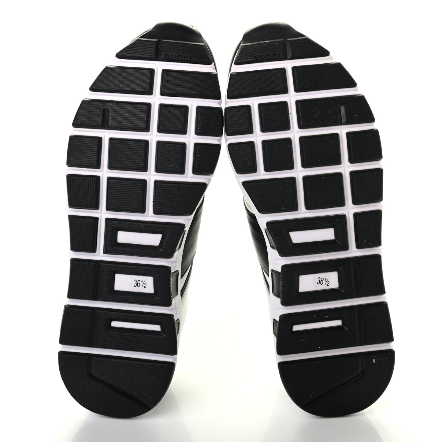 Calfskin Womens Interlocking G Sneakers 36.5 Black White