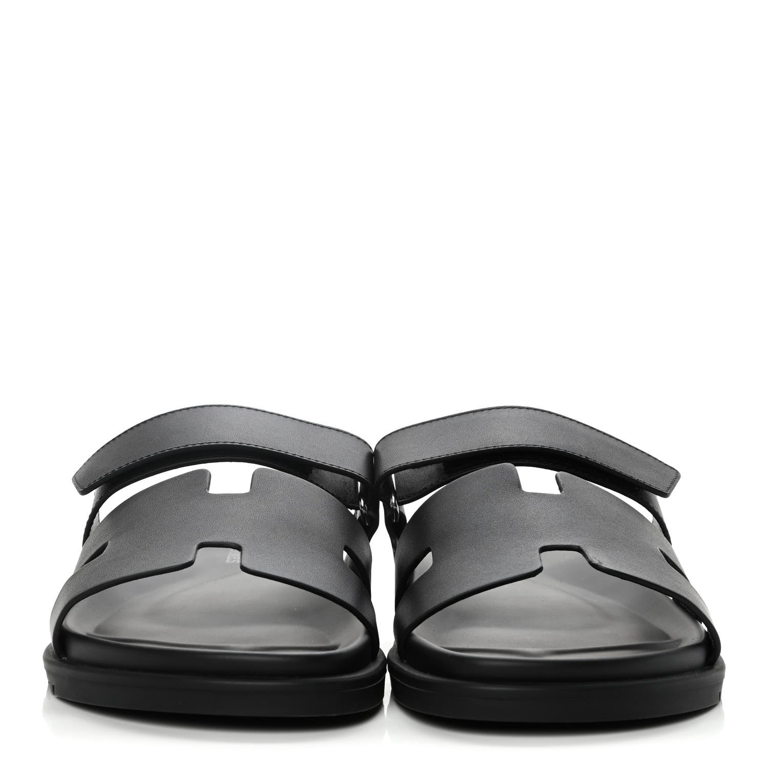 Hermes Calfskin Mens Chypre Sandals 42 Black 2 of 10